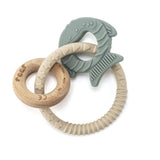 reer BiteDuo | Massaggiagengive in legno di silicone per bambini | Aiuto per la dentizione | Motorized toy