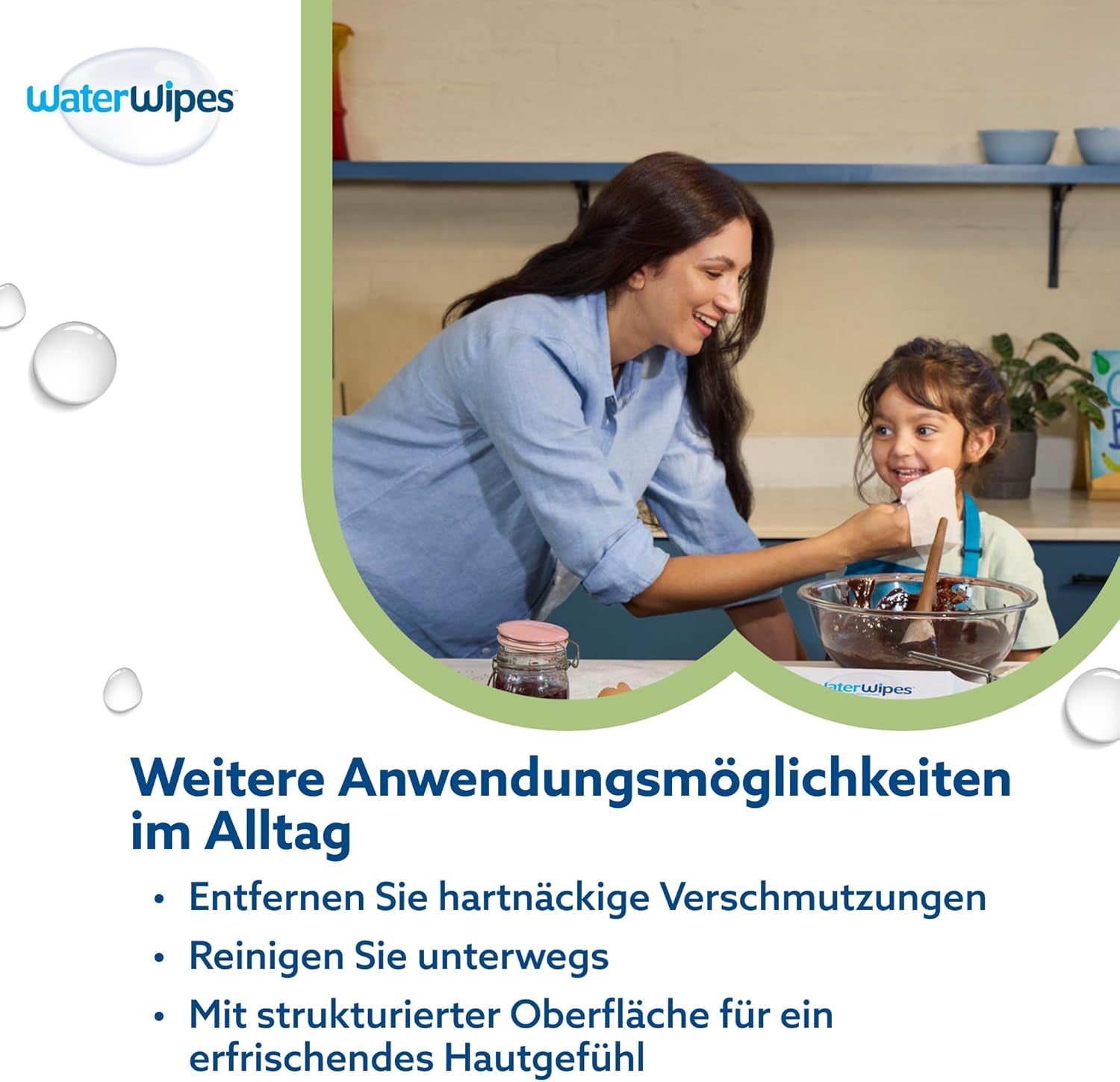 Salviettine umidificate WaterWipes Sensitive+ per neonati e bambini piccoli, 720 pezzi (confezione da 12), pulizia 3 in 1, cura, protezione, 99,9% acqua, detergente strutturato, senza profumo