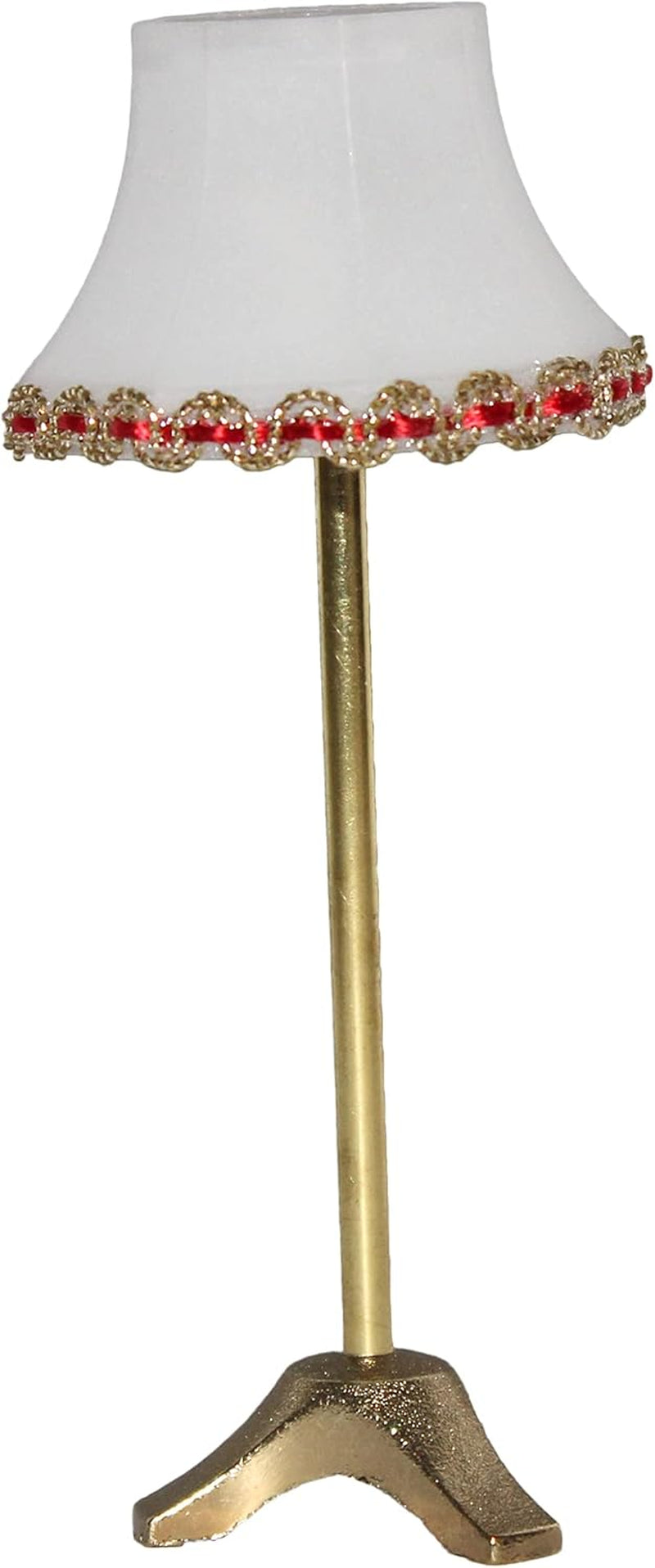 19211 - Miniatura - LED - Lampada da terra con paralume in plastica e base in metallo, finitura oro, alta 110 mm