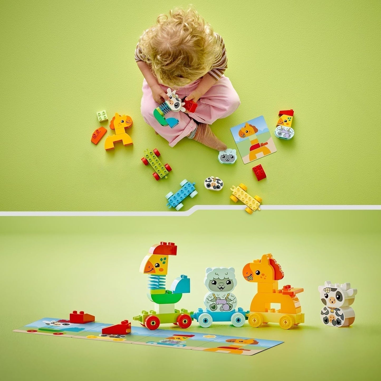 LEGO DUPLO Trenino degli animali, Trenino giocattolo con ruote, Costruzioni creative e ricostruzioni di figure di animali, Giocattolo educativo per i più piccoli, Regalo di compleanno per gli amanti degli animali Ragazze e ragazzi di 1 anno e mezzo 10412 Set da costruzione Besuche den LEGO-Store