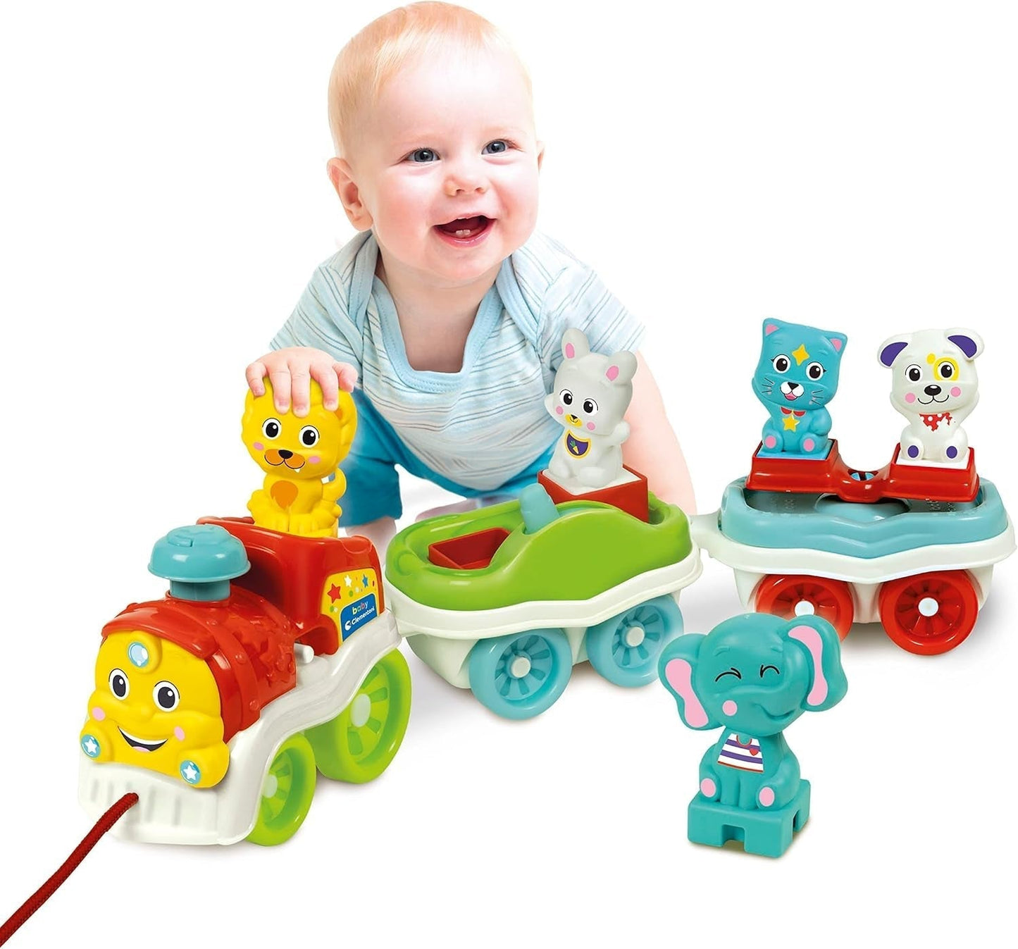 Clementoni Animali-3 Trenino Elettrico Parlante Interattivo Espandibile per Bambino di 1 Anno (Versione Italiana) Made in Italy Multicolor 17740 Jucarii Bebe Naty Shop Titolo predefinito