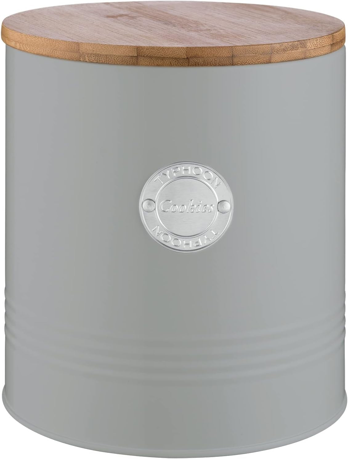 Collezione LIVING, biscottiera con coperchio | grigio pastello | Scatola per biscotti da 3,4 litri | barattolo di biscotti in acciaio con coperchio | Barattoli ermetici in bambù con coperchi Scatole per alimenti Naty Shop Titolo predefinito