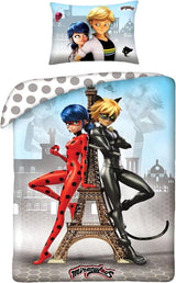 Biancheria da letto per bambini, film e cartoni animati, reversibile, in cotone Biancheria da letto - bambini Naty Shop Miraculous