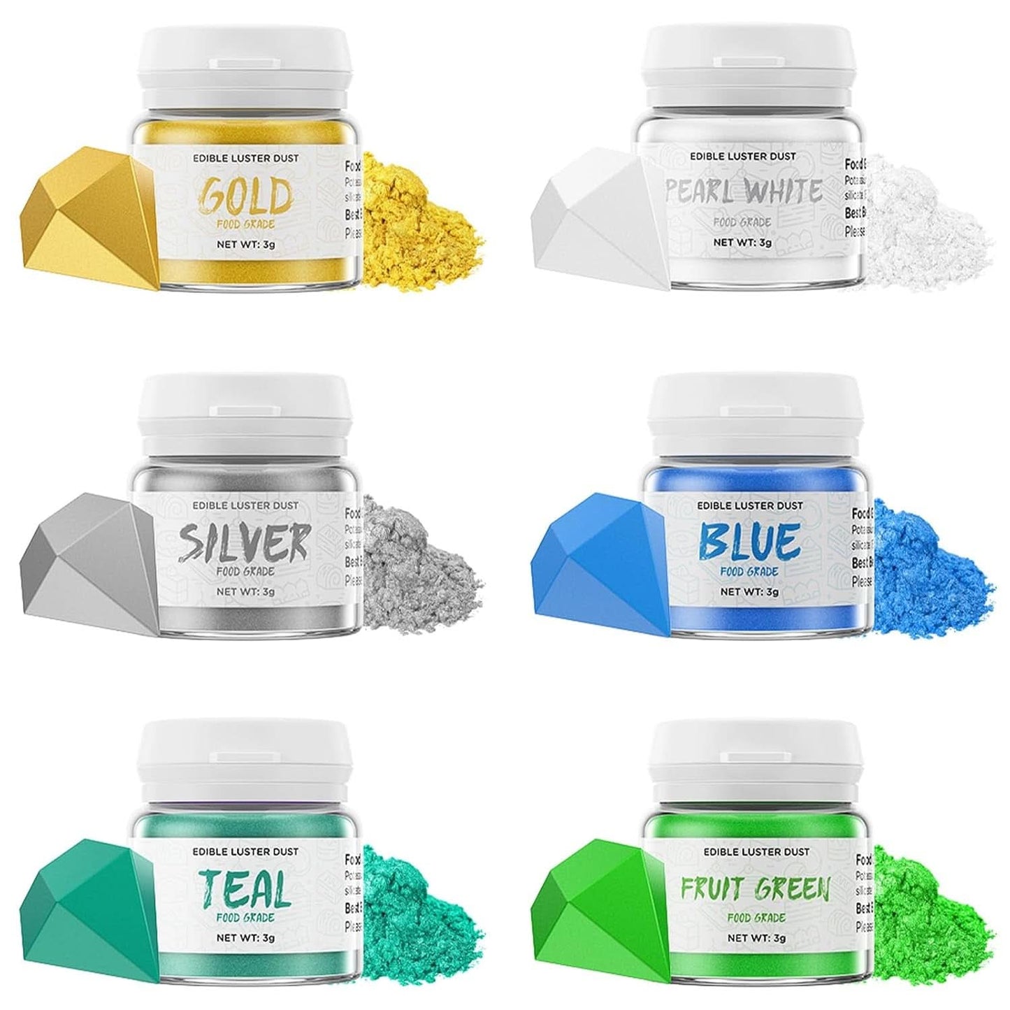 Glitter commestibili, 3 grammi Naty Shop Colori fantastici