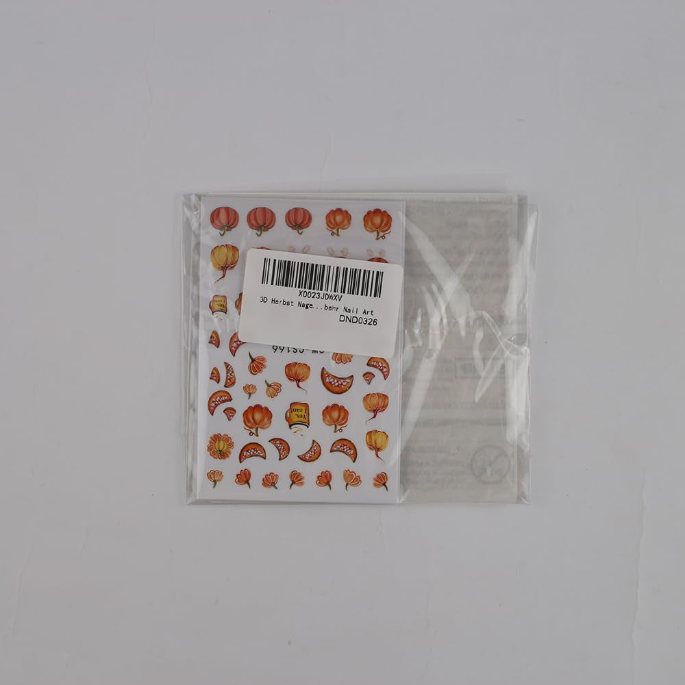 Adesivi per unghie autunnali 3D Adesivi per unghie foglie di zucca Linea geometrica Fiori Adesivi per unghie Design del Giorno del Ringraziamento Adesivi per unghie Autunno Zucca per unghie Accessori per unghie Nail Art