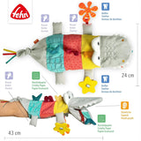 Fehn Burattino da Mano Coccodrillo - Peluche con Sonaglio, Carta frusciante, Massaggiagengive e Cigolio - Marionetta da Mano per Neonati e Bambini dai 6 Mesi in su Naty Shop