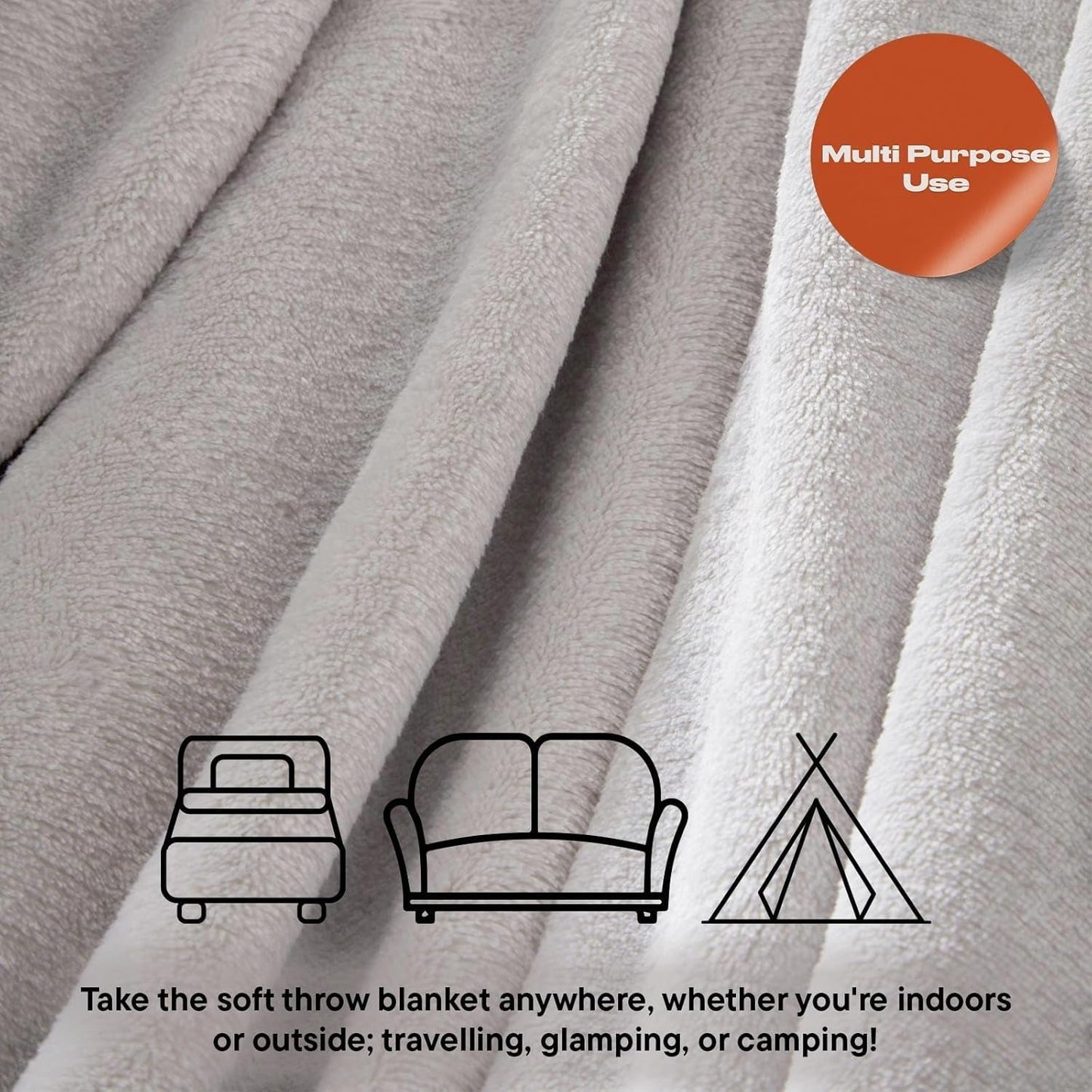 Copriletto in pile ultra morbido Brentford, grigio argento, matrimoniale grande - Letti e coperte 150 x 200 cm Beuche den Brentfords-Store