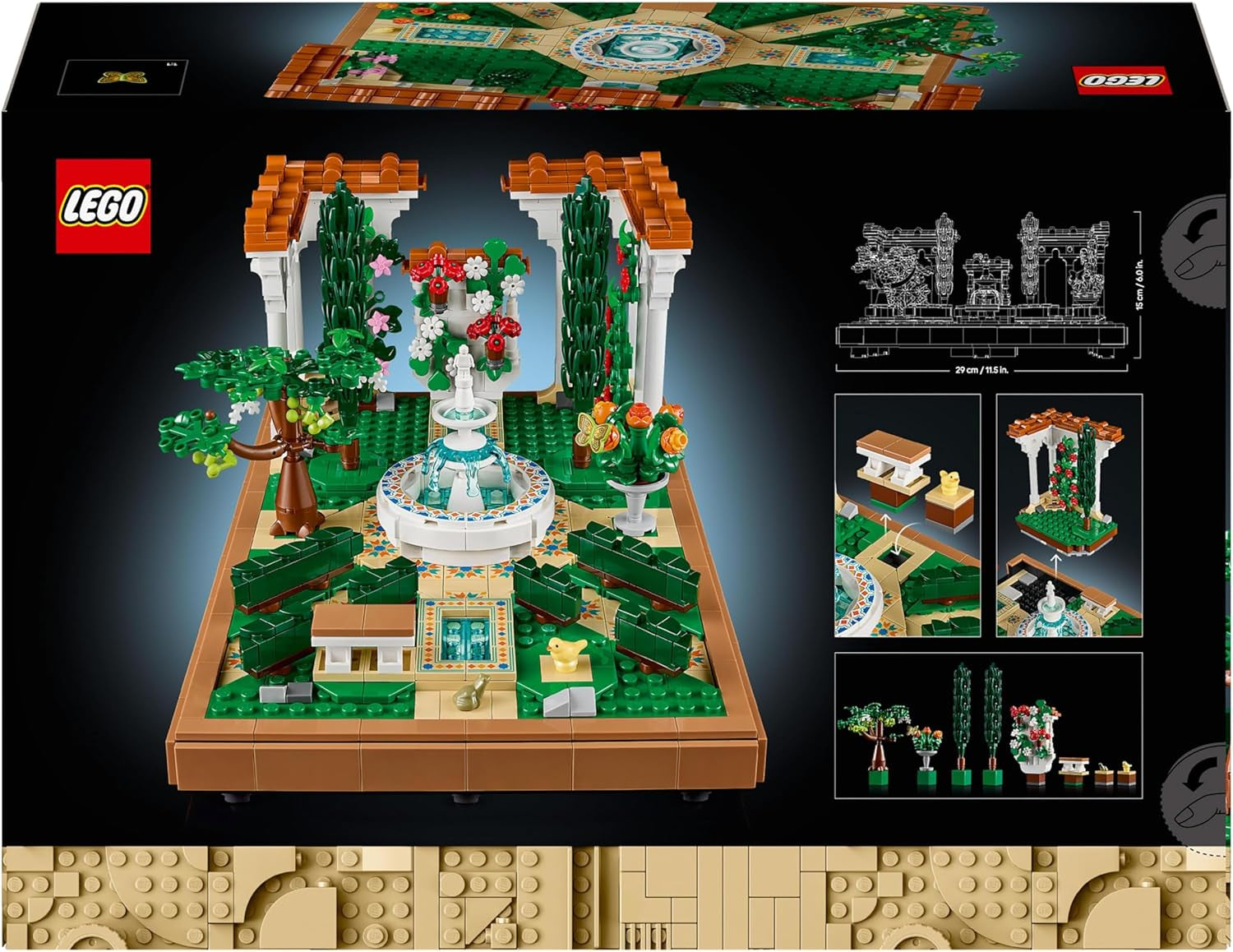 LEGO Icons Fountain Garden - Set da costruzione in miniatura per adulti con foglie, cipressi, alberi, viti, fiori - Idea regalo di compleanno creativa, regalo di inaugurazione della casa per donne, uomini - 10359 Set da costruzione Beuche den LEGO-Store