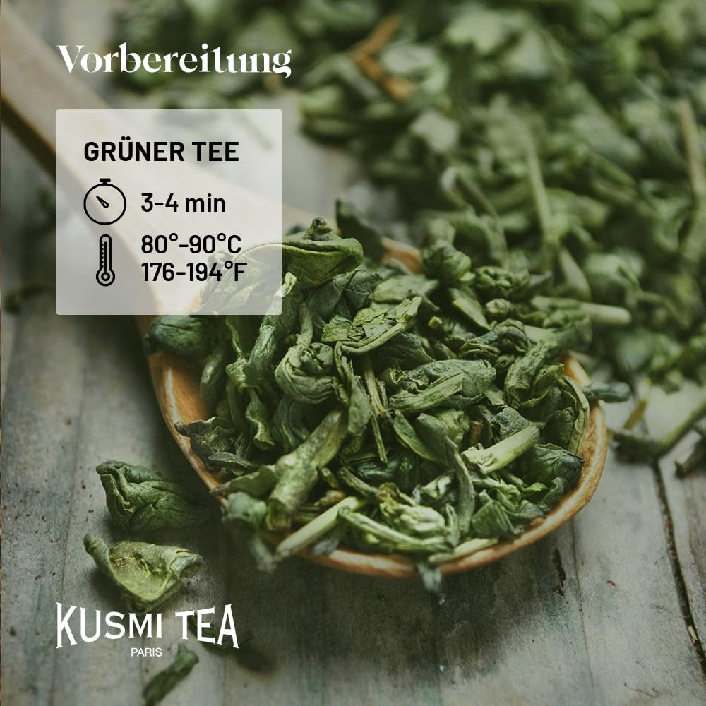 Kusmi Tea - Confezione da 2 - Tè Verde al Gelsomino - Miscela di Tè Verde al Gelsomino Biologico - Tè Verde 100% Biologico - Può essere consumato caldo o freddo - 2X20 bustine di tè