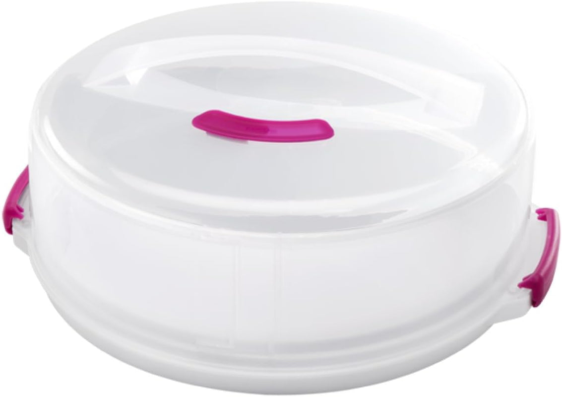 Contenitore per torte Metaltex, altezza regolabile, polipropilene, bianco/trasparente, ⌀ 30 cm, altezza regolabile 8 e 15 cm Naty Shop contenitori per alimenti 30 X 30 X 15 cm