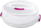 Contenitore per torte Metaltex, altezza regolabile, polipropilene, bianco/trasparente, ⌀ 30 cm, altezza regolabile 8 e 15 cm Naty Shop contenitori per alimenti 30 X 30 X 15 cm