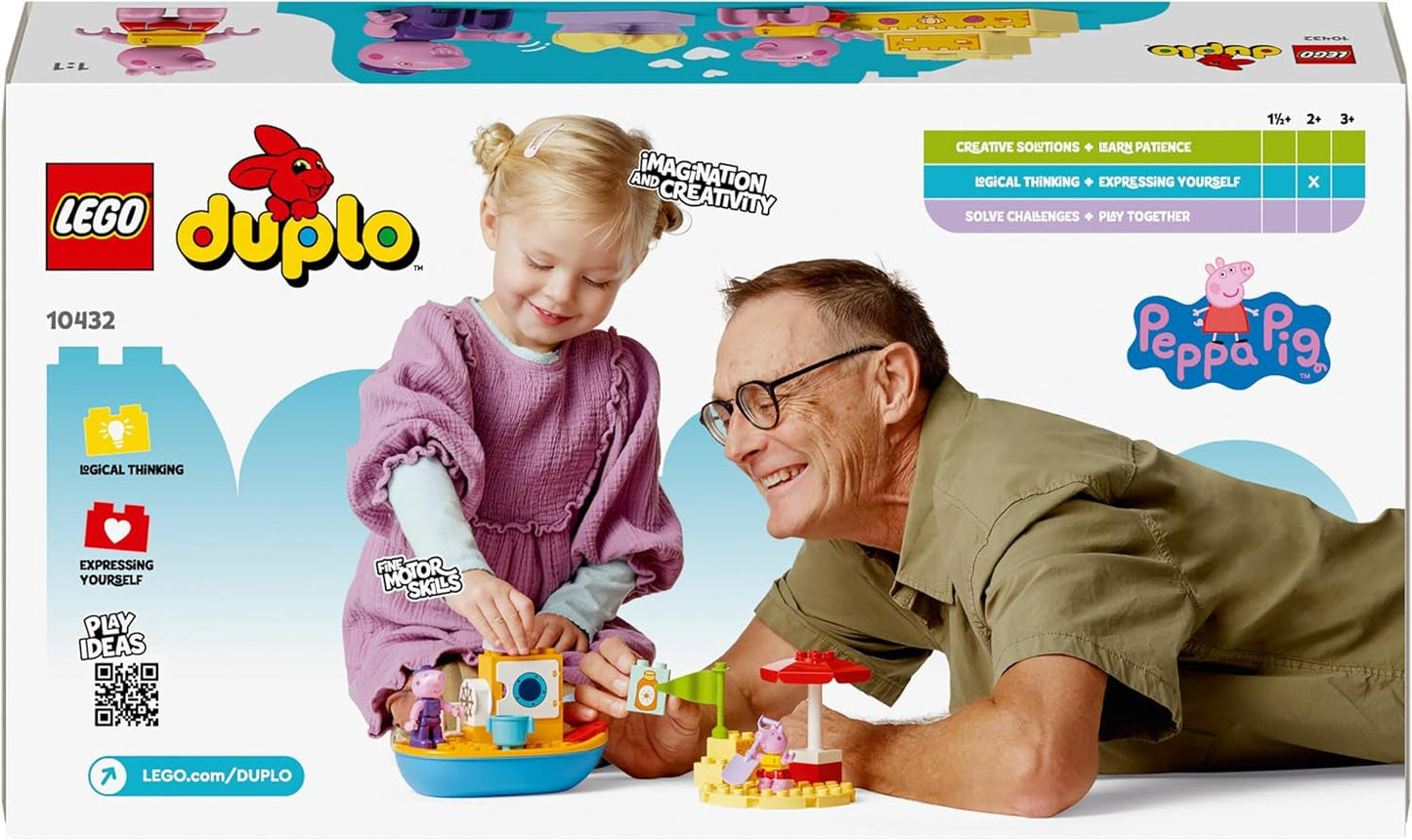 LEGO DUPLO La gita in barca di Peppa: set da gioco in barca giocattolo da costruire e ricostruire con 2 personaggi, giocattolo creativo, idea regalo per bambini di 2 anni, ragazzi e ragazze 10432 Set da costruzione Besuche den LEGO-Store