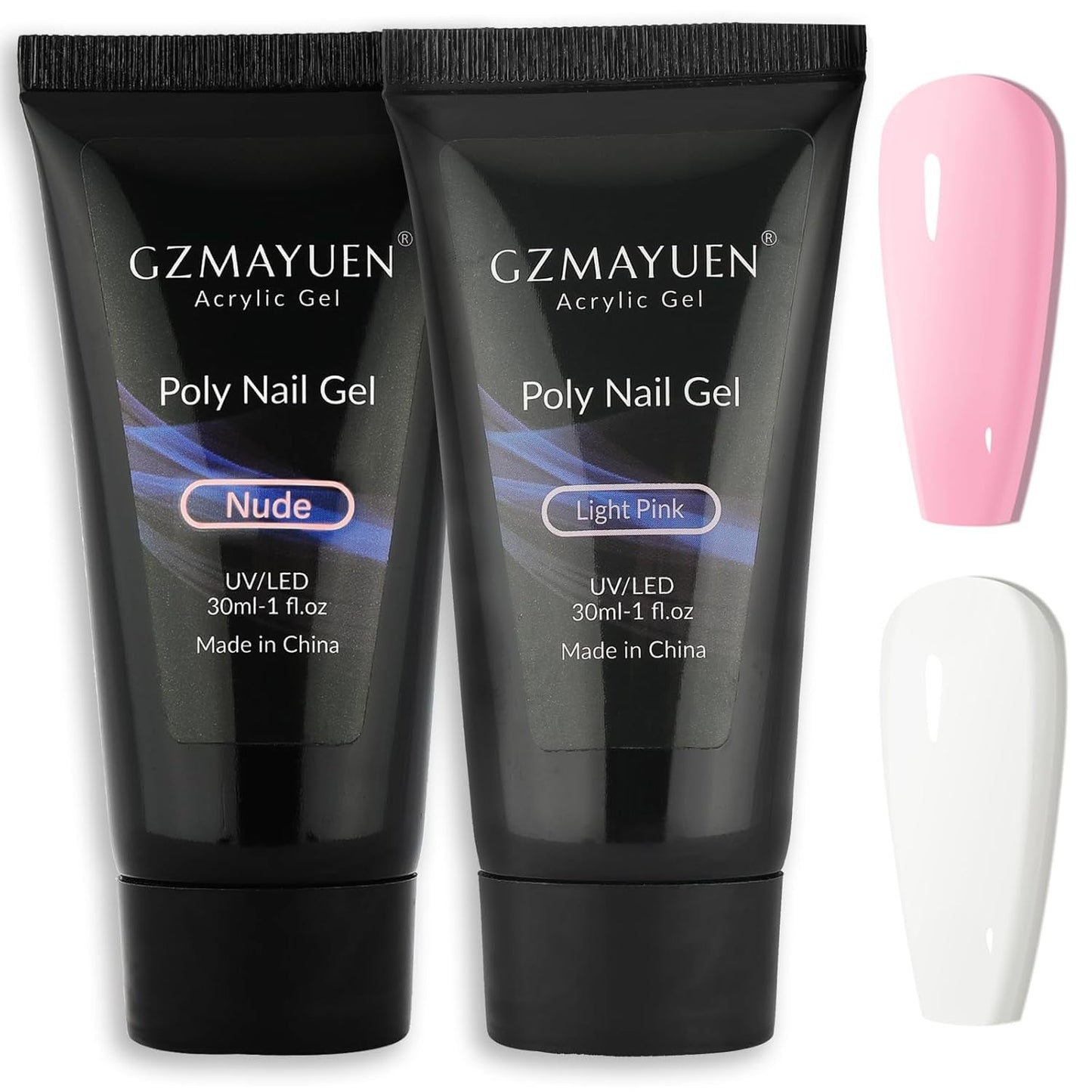 GZMAYUEN Poly Nail Gliding Solution 30ml * 2 Gel per estensione unghie Gel liquido per estensione poly - Soluzione scorrevole facile fai-da-te con pennello