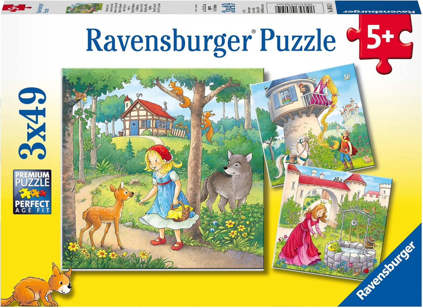Ravensburger Puzzle per Bambini - 08051 Rapunzel, Cappuccetto Rosso e il Re Ranocchio - Puzzle 3X49 Pezzi per Bambini 5+ Puzzle 3X49 Pezzi Naty Shop Titolo predefinito