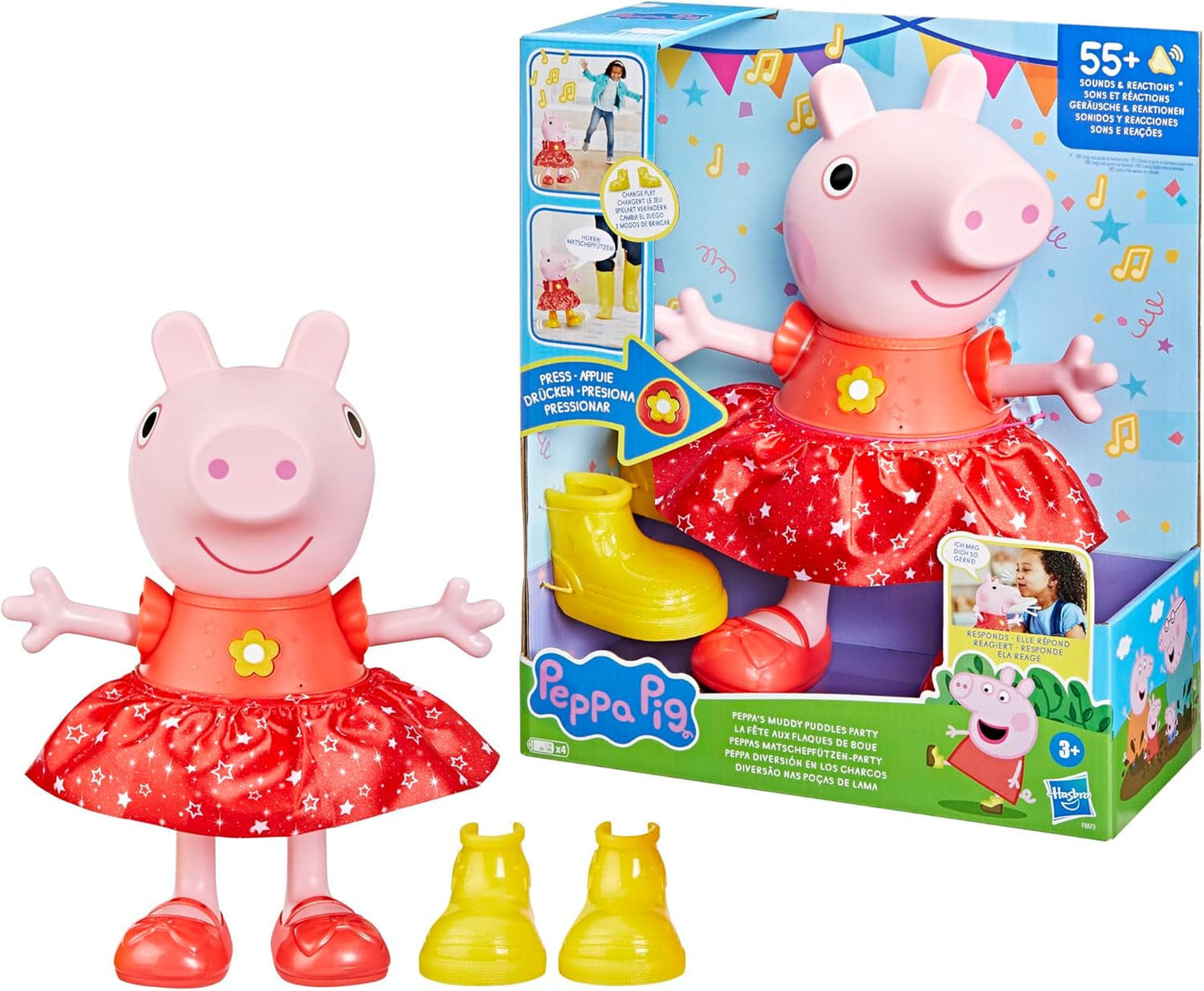Peppa Pig Peppa'S Mud Puddle Party Doll - Versione tedesca, bambole rosa o rosa Naty Shop