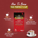 Twinings English Breakfast Black Tea 50g, 25 bustine di tè, tè nero pieno, rotondo e forte proveniente dalle migliori piantagioni di tè dello Sri Lanka e dell'India. Tè nero Confezione da 1 (1 x 50 g)