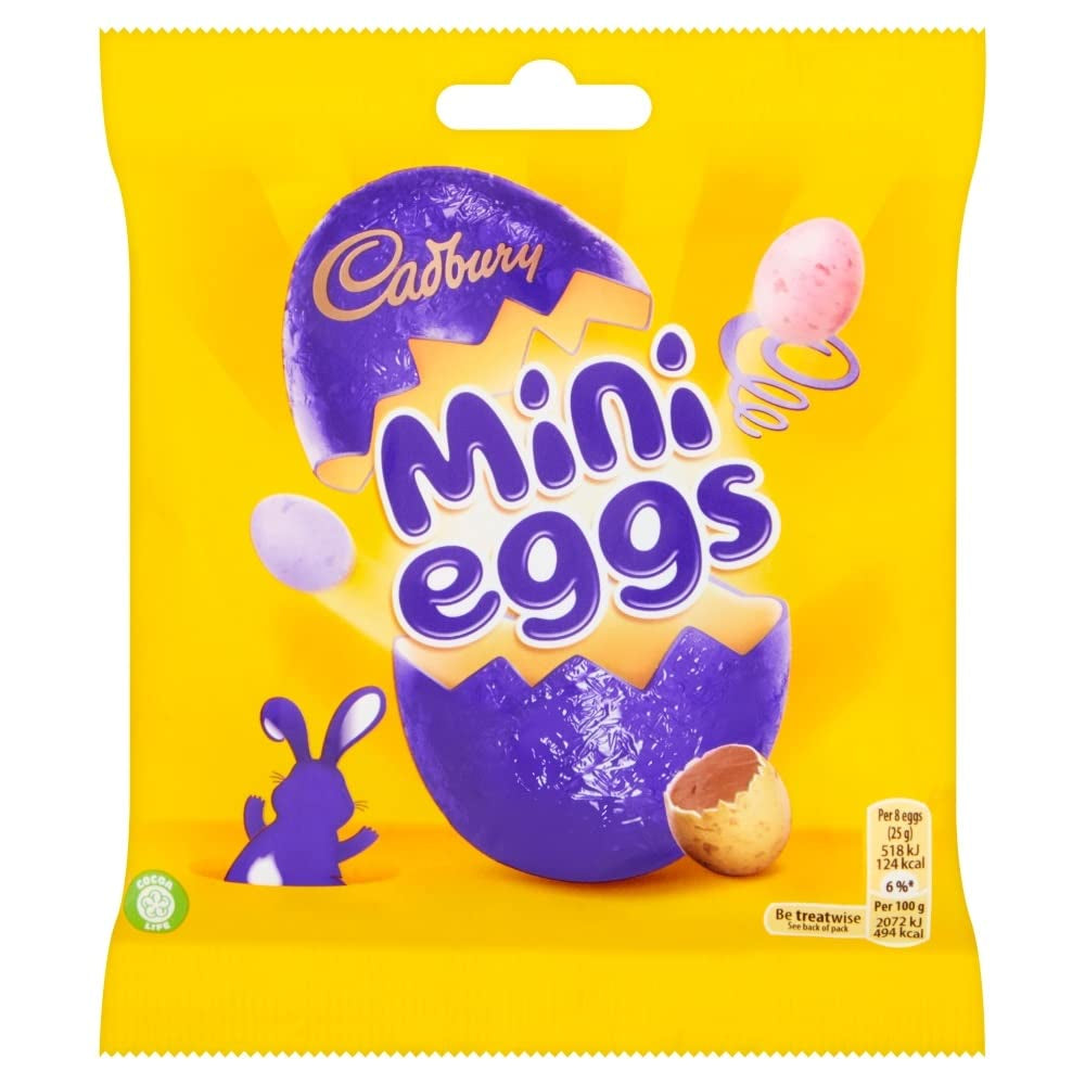 Busta solida di ovetti di cioccolato (80g) in una croccante vaschetta di zucchero (Forme di Pasqua)