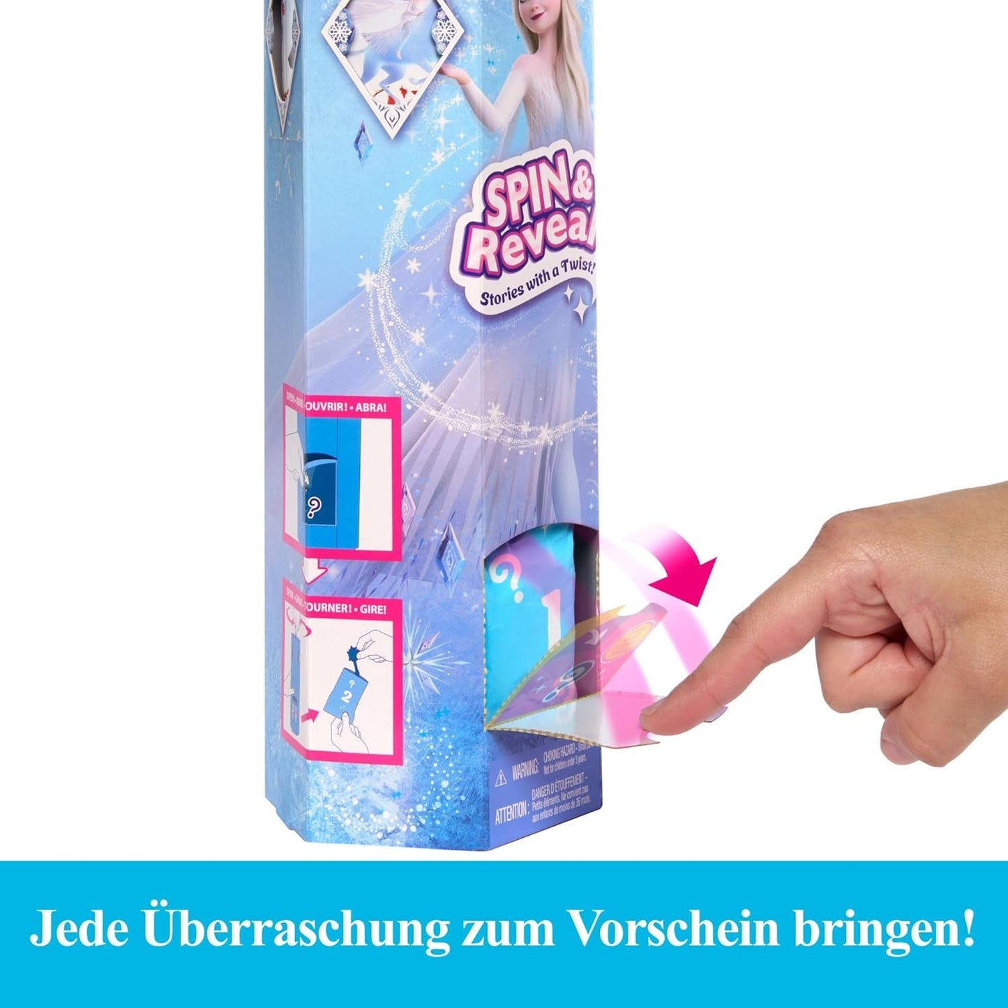 Mattel Disney The Ice Queen Elsa Fashion Doll Set, Spin & Reveal con 11 sorprese, inclusi 5 accessori, 5 adesivi e una scena di gioco, ispirata al film Disney, HTG25 Naty Shop Dolls