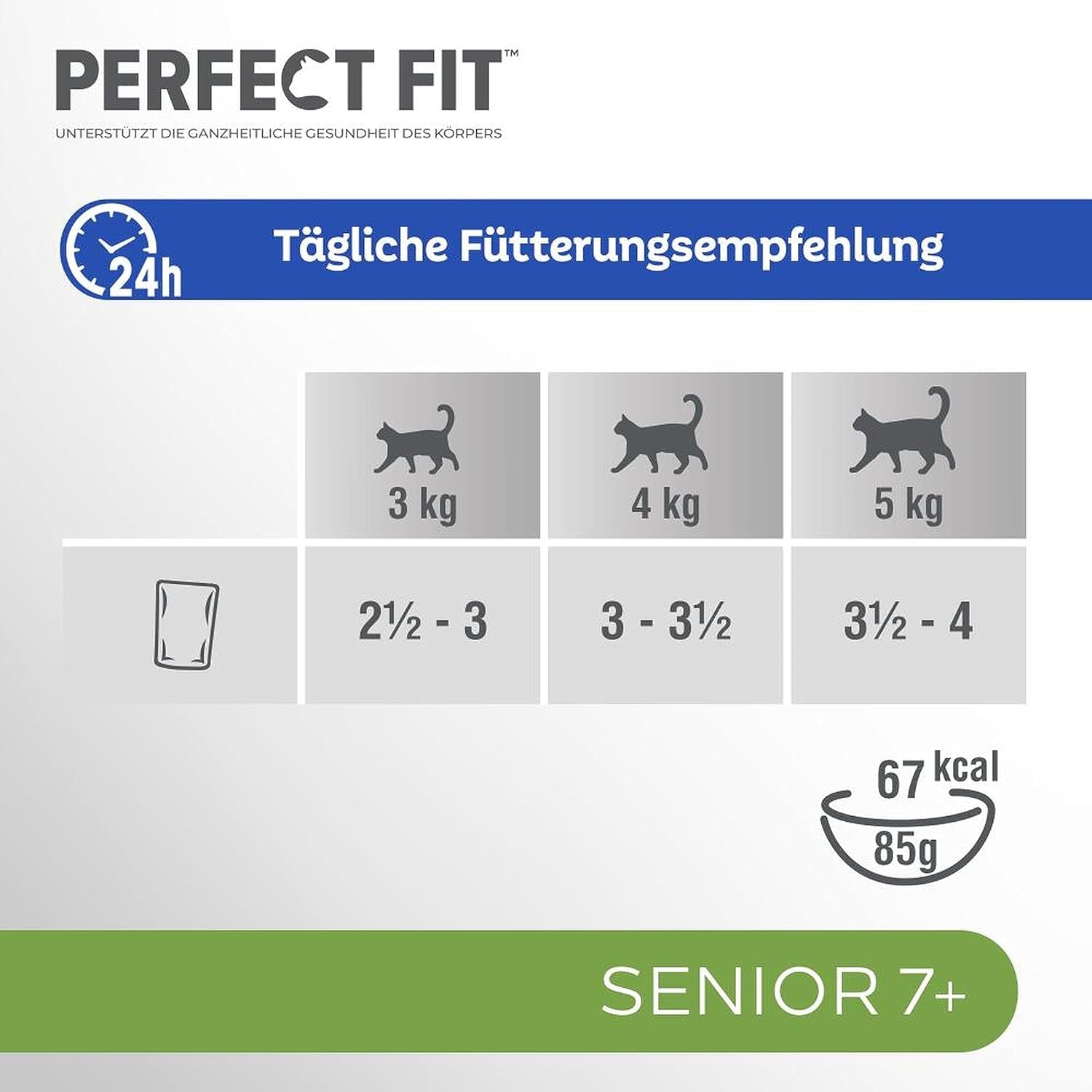 PERFECT FIT™ Buste per porzioni per gatti anziani con tacchino e carote, 12 x 85 g