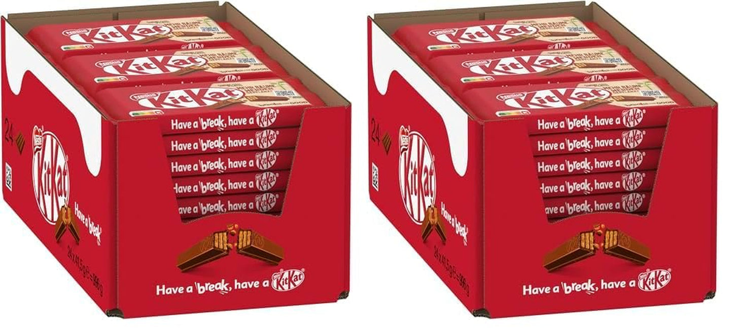 Barrette di cioccolato classiche Nestlé, barrette di wafer croccanti al cioccolato al latte, confezione da 48 (24 x 41,5 g)