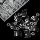 600 pezzi di unghie artificiali ovali corte 12 misure mezza copertura punte per unghie finte acriliche unghie artificiali per manicure donna salone fai da te (trasparente)