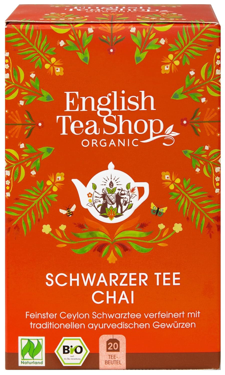 ETS - Tè nero Chai, Naturland BIO, 20 bustine di tè (confezione da 2)