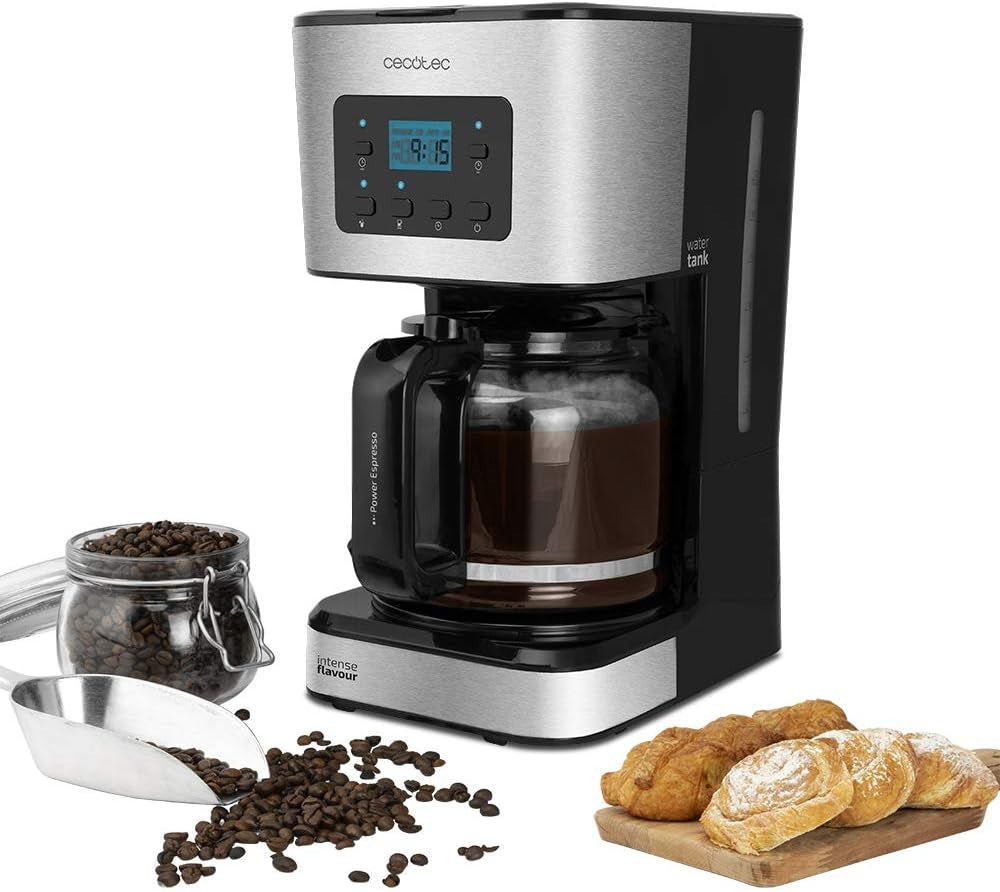 Espresso con filtro Cecotec Coffee 66 Drop and Touch, potenza 950 W, 1,5 L, 12 tazze, touch screen, caraffa in vetro, timer 24 ore, 6 interruttori, filtro a rete riutilizzabile