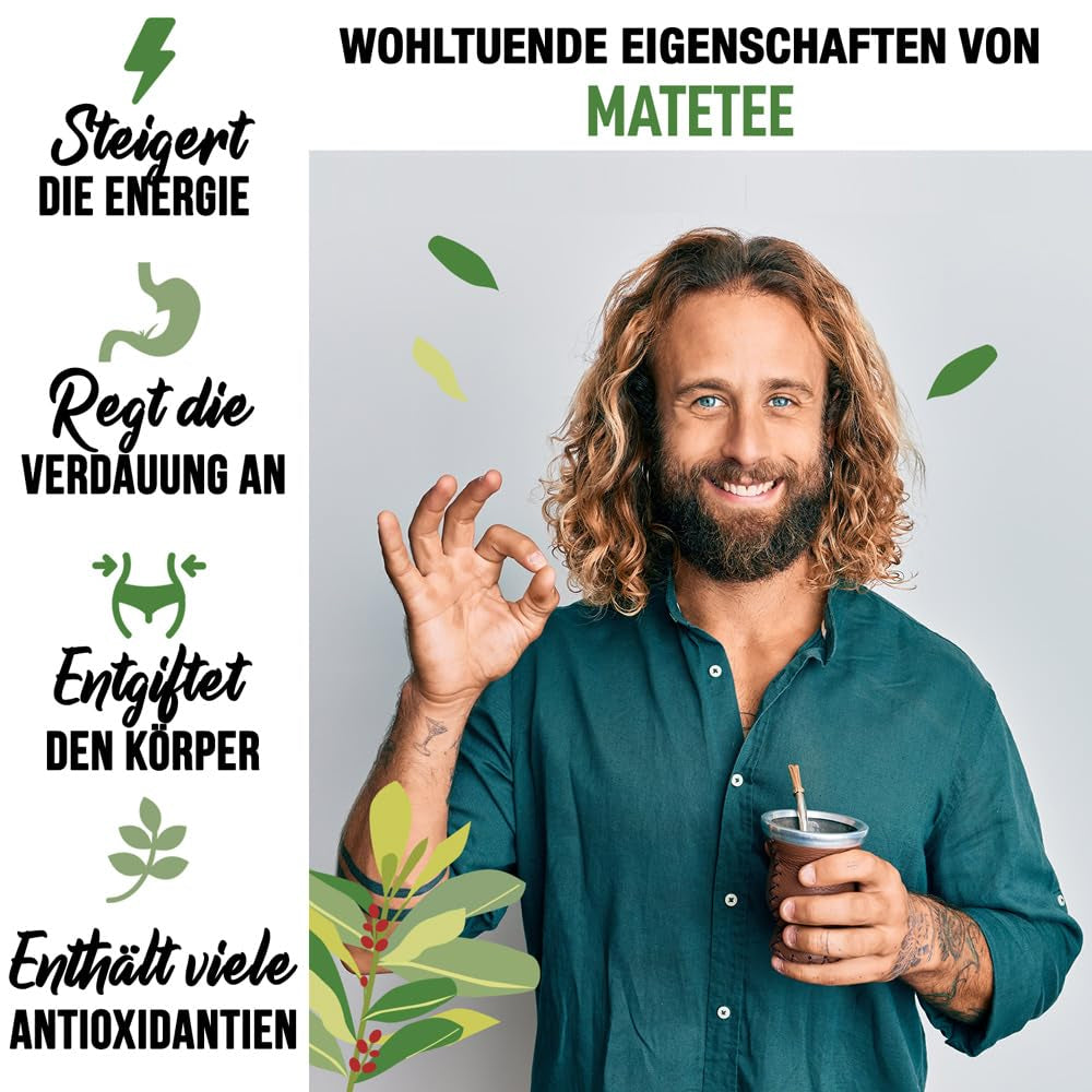 ORIGEENS BIO YERBA MATE TEA 1 KG - L'Originale I Non tostato, foglie, senza gambi, polvere e briciole I Bevanda energizzante e disintossicante