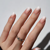 Set unghie finte adesive - Unghie finte francesi - 24 pezzi Design quadrato corto Unghie artificiali con sfumatura rosa bianca e manicure con ballerina (Short Pink Gradient)