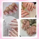 120 unghie finte rosa nude con colla per unghie - 12 misure per unghie corte ovali quadrate a pressione - bellissime unghie, colla su unghie artificiali - adatte per il design delle unghie fai da te da donna (squavale rosa sfumato)