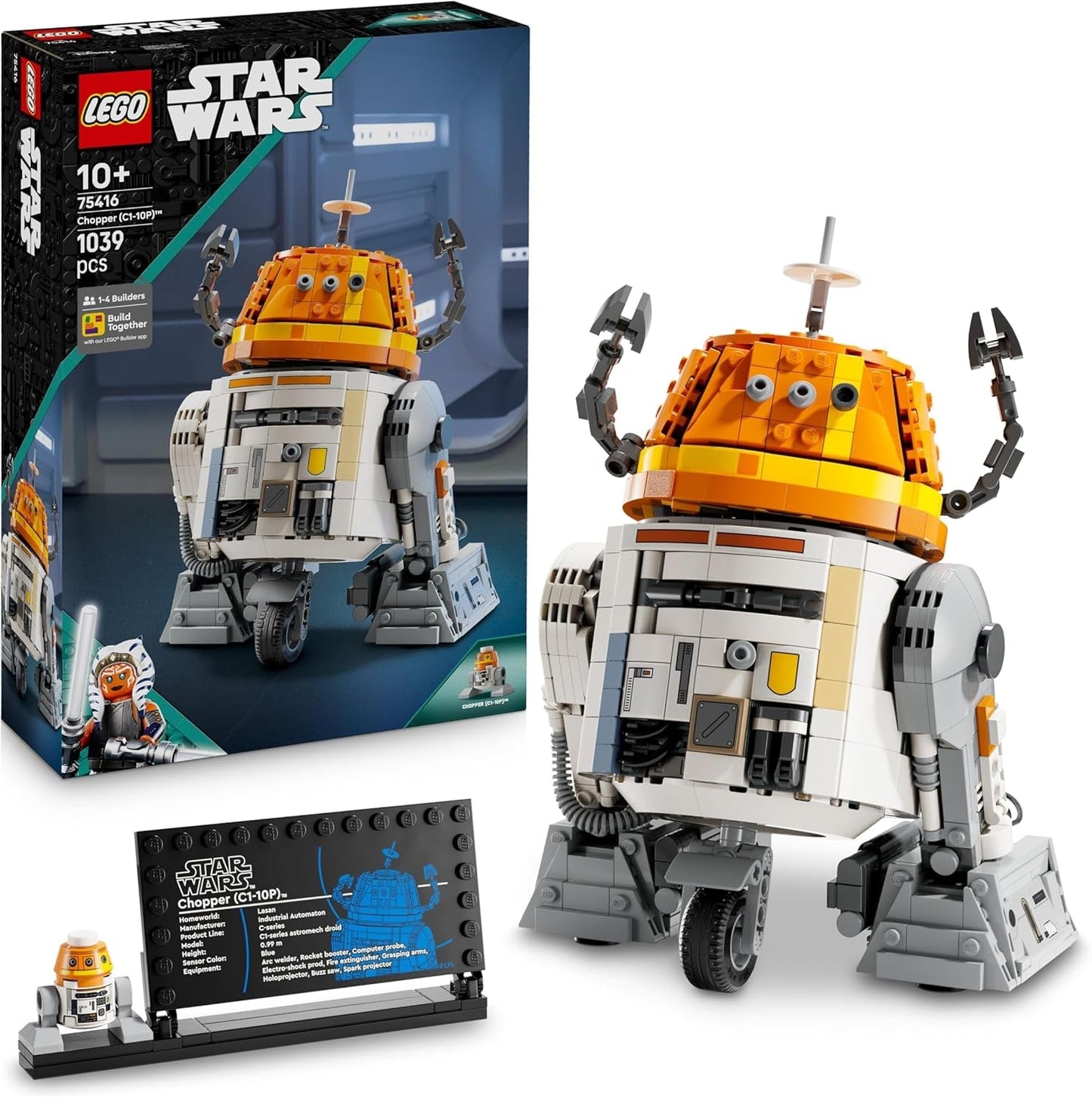 LEGO Star Wars personaggio 75416 Ahsoka Astromech Droid Chopper (C1-10P) - giocattolo con testa mobile, bracci staccabili e ruota centrale - regalo per i fan di Ahsoka, ragazzi e ragazze sopra i 10 anni Set di costruzione Besuche den LEGO-Store Titolo predefinito