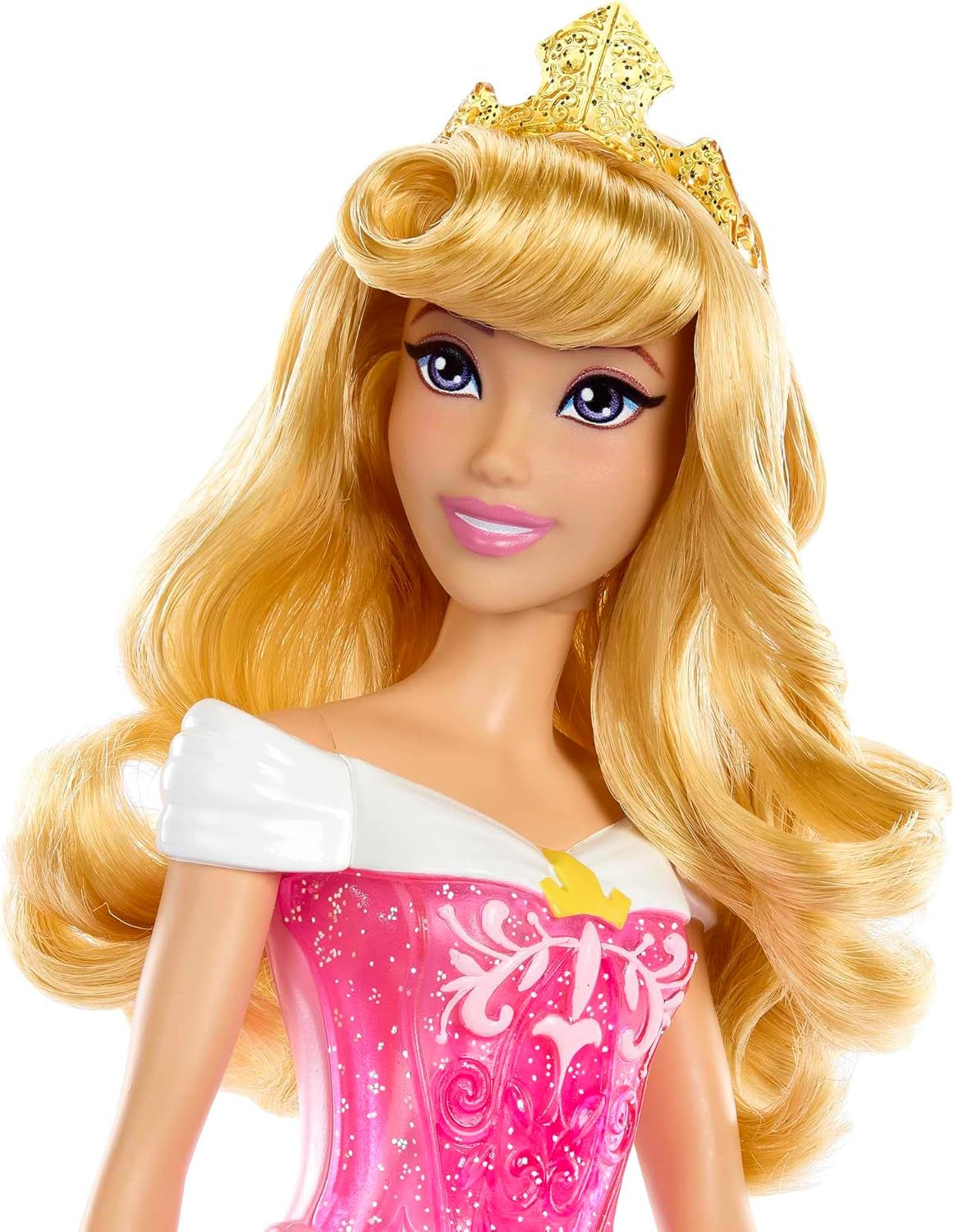 Mattel DISNEY Principessa Aurora - Bambola con abito tipico, scarpe e tiara staccabili, top scintillante e gonna fantasia staccabile, capelli lunghi pettinabili, bambole HLW09 Naty Shop