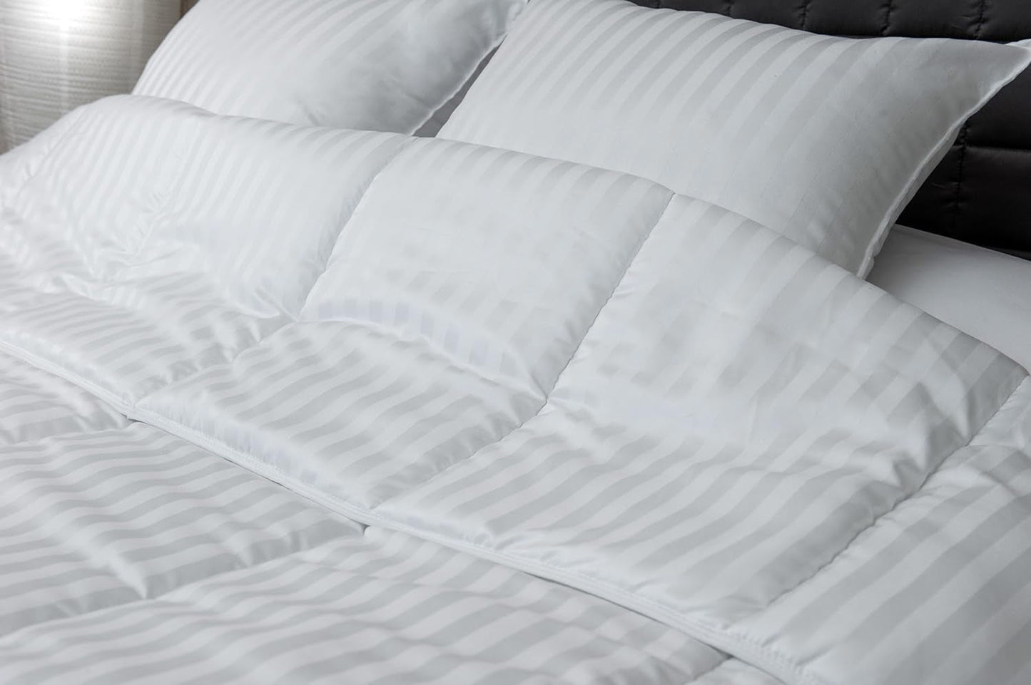 Caldo, Raso, Righe, 400 G/M², 240 X 220 Cm, Microfibra, Bianco, 240 X 220 Cm Piumini e trapunte Naty Shop Titolo predefinito