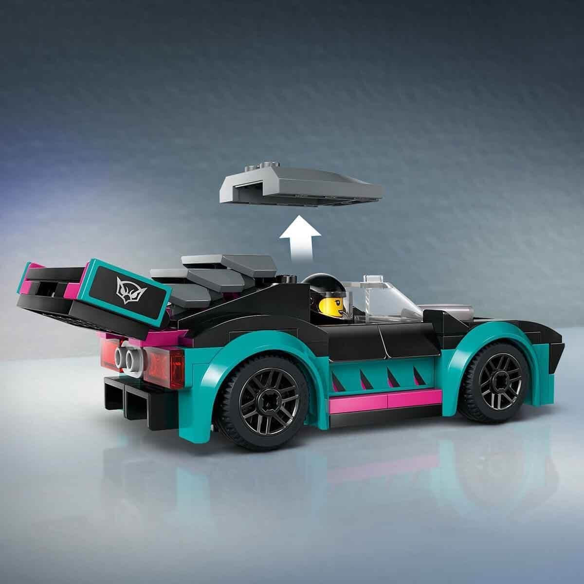 LEGO City Bisarca con auto da corsa, camion giocattolo con rampa di carico regolabile e auto da corsa, set da costruzione con 2 minifigure, pilota da corsa e camionista, per bambini dai 6 anni 60406 Set da costruzione Besuche den LEGO-Store