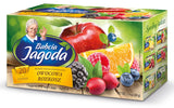 Babcia Jagoda - Tè alla frutta "Fruchtige Verführung" - 20 bustine di tè - Con ibisco, mela, aronia, mora, rosa canina, scorza d'arancia - Sapore intenso di frutta, senza caffeina, vegano, naturale, Cay - 40G
