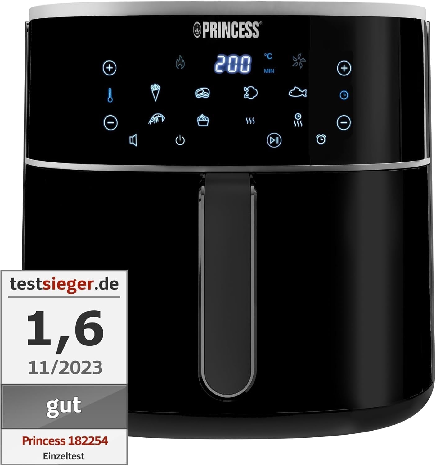 Friggitrice ad Aria Calda Princess Digital - Capacità vasca variabile - Massimo 8 litri - 6 programmi preimpostati Elettrodomestici Naty Shop 8 litri