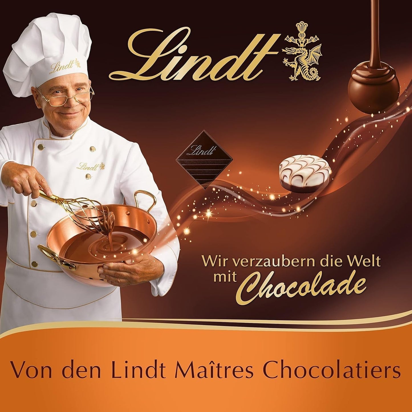 Lindt Schokolade - GLASUR Vollmilch | 10 X 200 G | Vollmilch Glasur Für Einen Feinen Überzug Bei Kuchen, Torten, Gebäck Oder Eis | VETRO | Backen | Schokoladengeschenk Smalti e Decor Naty Shop