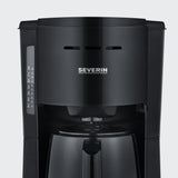 SEVERIN Caffettiera con filtro con caraffa termica, Caffettiera fino a 8 tazze, Attraente macchina con filtro con caraffa termica, Nero, 1 litro, KA 9306