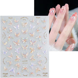 JMEOWIO 3D Nagelsticker Schmetterling Nail Art Sticker Self-klebend Nagelaufkleber 5D Stereoscopico Decorazione Nageldesign Zubehör 1 Blatt