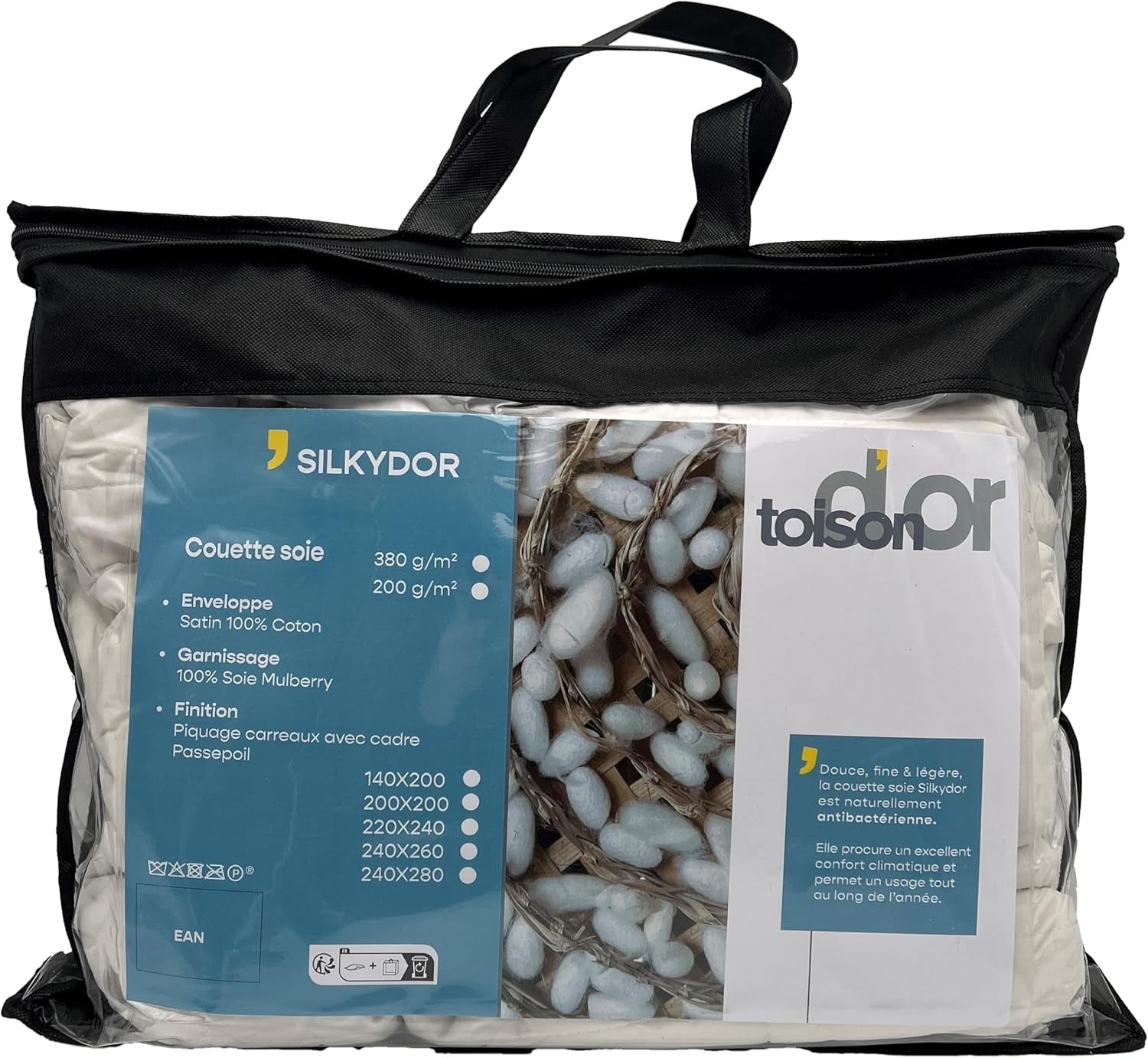 Trapunta Toison D'Or Silkydor naturale, cotone satinato 380, 240 X 280 cm, bianco Trapunte e trapunte Naty Shop