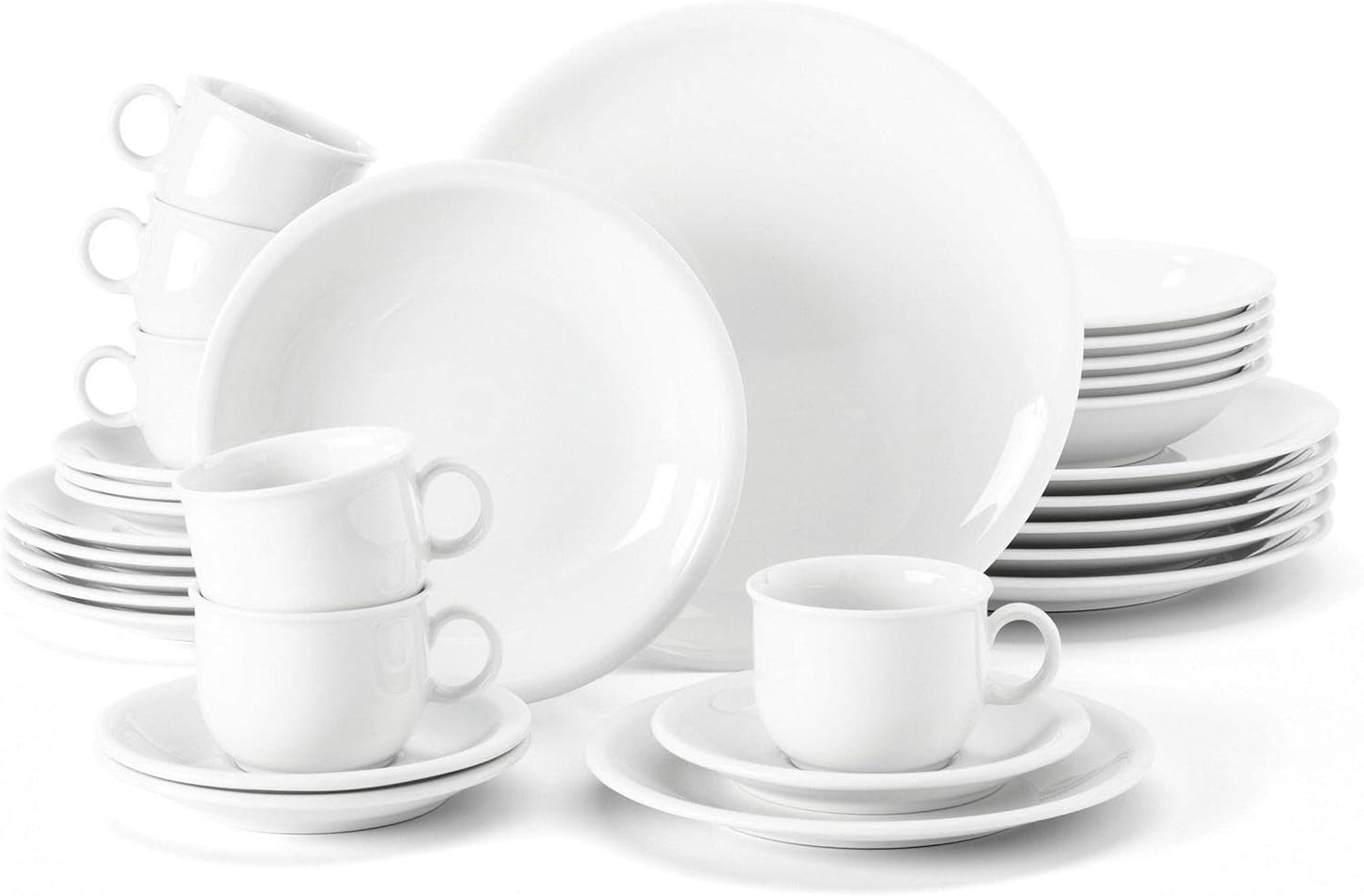 Seltmann Weiden 001.716175 Compact White Servizio di stoviglie da 30 pezzi, bianco/semplice