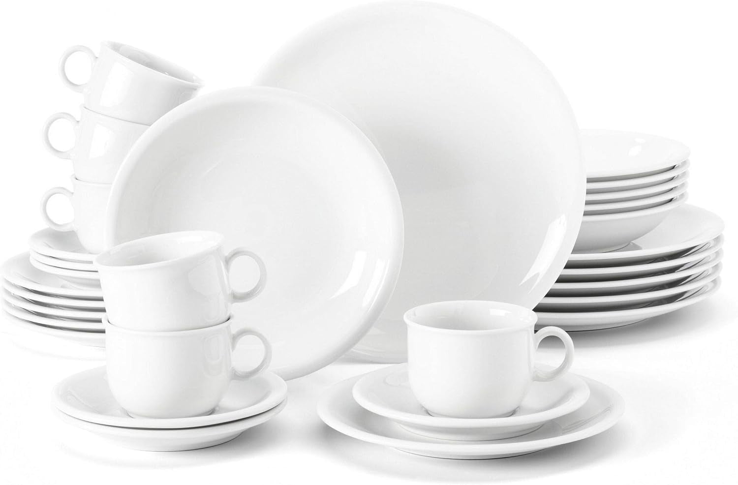 Seltmann Weiden 001.716175 Compact White Servizio di stoviglie da 30 pezzi, bianco/semplice
