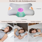 Cuscino per il collo Cuscino ortopedico per la testa Cuscino in memory foam Cuscino per impatti laterali - Design ergonomico Forma cava Per impatti laterali, posteriori e addominali Cuscini ortopedici cervicali grigio chiaro Naty Shop