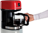 Ariete Moderna 1396 Macchina per caffè espresso con filtro per preparare caffè americano Fino a 15 tazze Caraffa in vetro Piastra riscaldante Display LCD Filtri rimovibili e lavabili Bianco