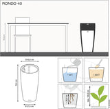 Fioriera LECHUZA Rondo Premium 32 Bianco Opaco | Colonna per piante con sistema di irrigazione, indicatore del livello dell'acqua e inserto per piante | Finitura opaca | Ø 32,5 x 56,5 cm | 15786