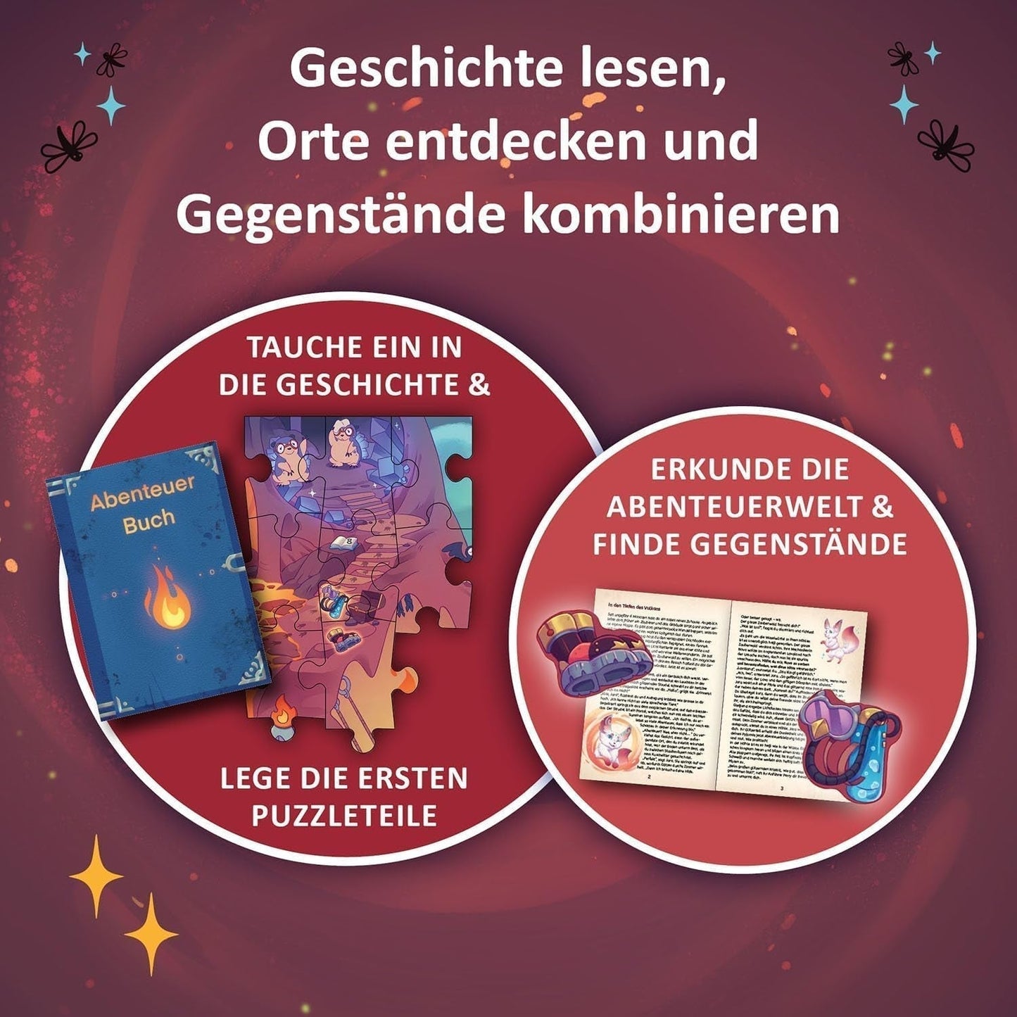 KOSMOS 684853 Den Tiefen Des Vulkans Puzzle Avventura, 258 Pezzi, Puzzle Avventura Interattivo per Bambini 8+, Scopri una Storia Avventura con Ogni Pezzo del Puzzle Puzzle Naty Shop
