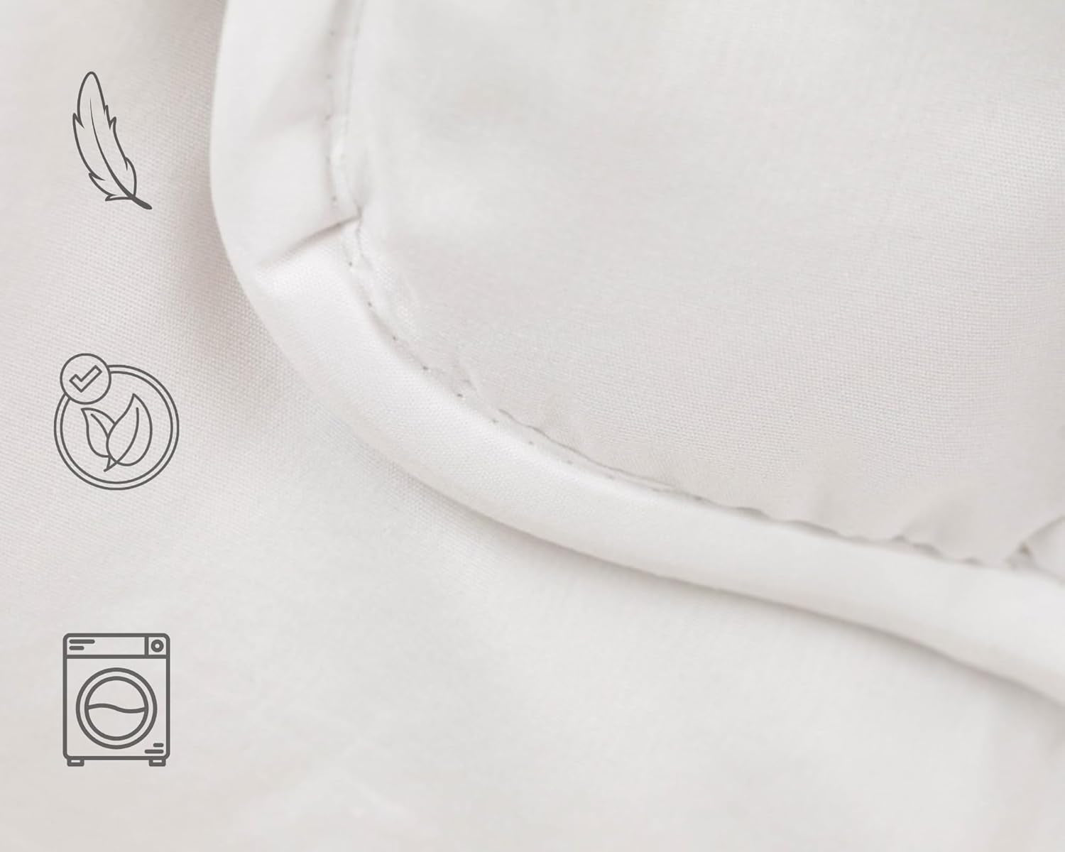 Piumino TRAMAS+ 200 Gr/M² per letto in fibre cave siliconate - 150X220 Cm - Certificato Oeko Tex - Bianco, morbido, caldo, minimalista - Letto 90 Cm Piumini e Trapunte Naty Shop