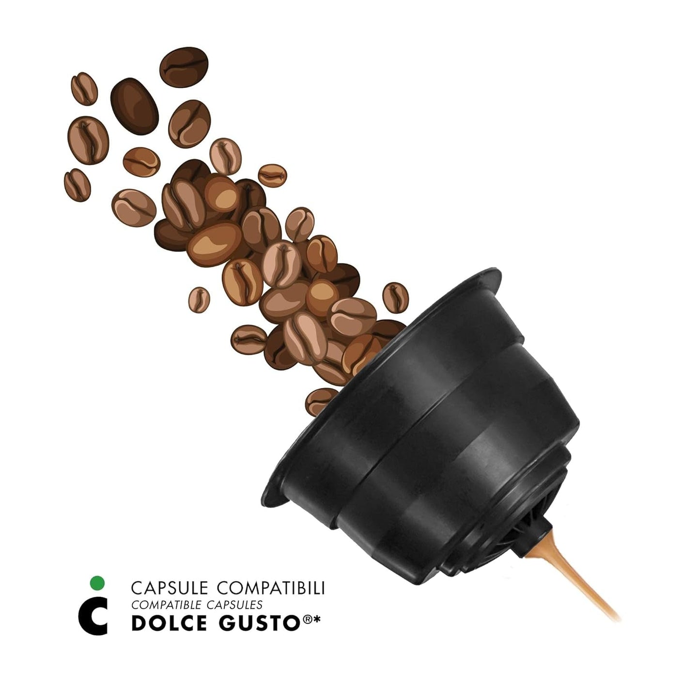 Nescafè Dolce Gusto, 96 Kaffeekapseln mit dem Nescafè-Dolce-Gusto-System combpatible - Il Caffè Italiano - Mischung Firenze, Intensità 9