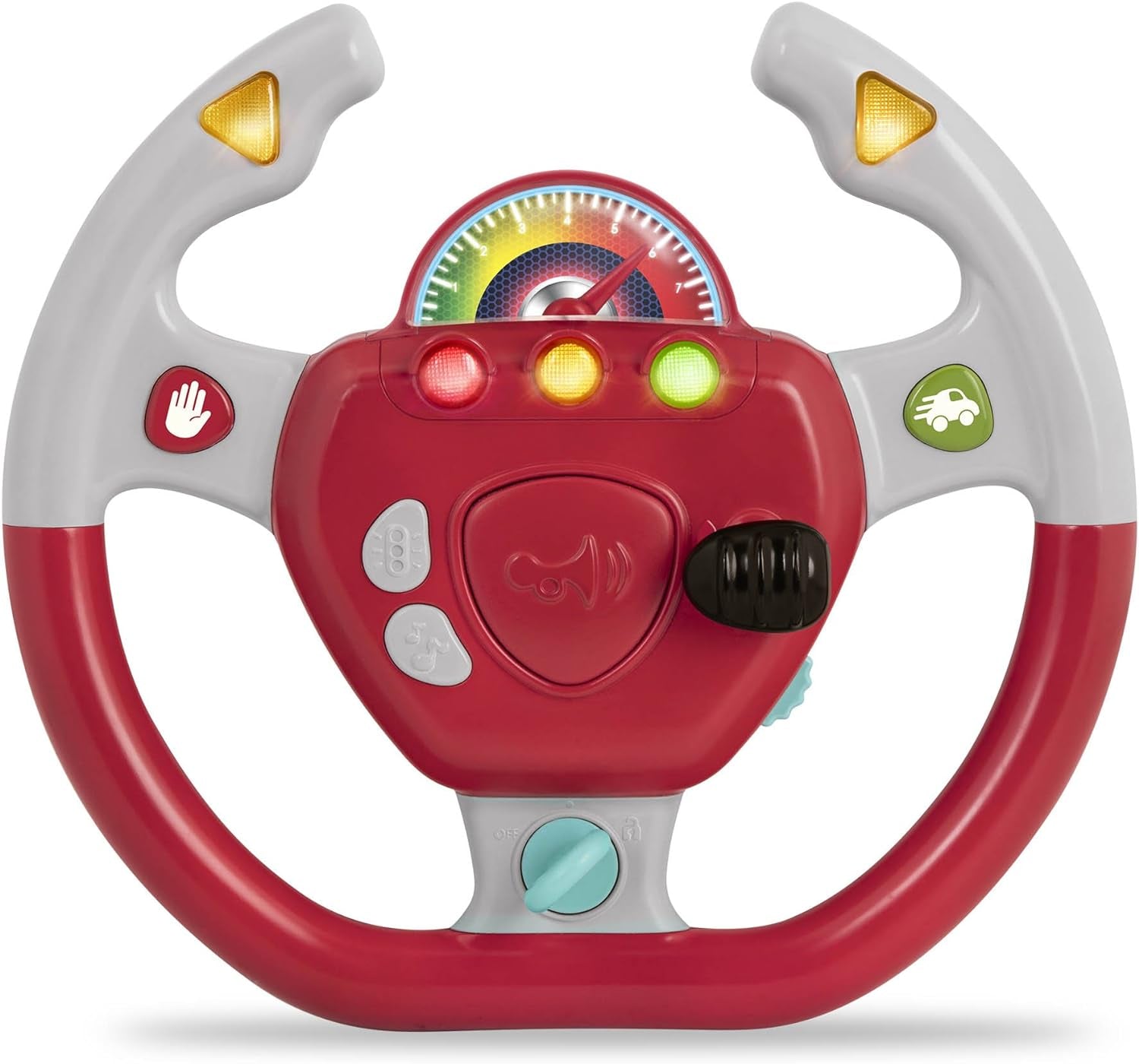 Battat in plastica, BT2525Z Volante interattivo giocattolo anche per viaggi e giri in macchina con luci e suoni per bambini da 2 anni in su, Rosso, Compatibile con le auto Bebe Toys Naty Shop
