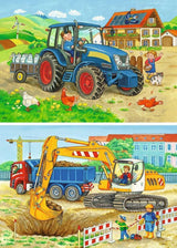 Ravensburger Puzzle per bambini - 07616 Cantiere e fattoria - Puzzle per bambini dai 3 anni, con 2X12 pezzi Puzzle Naty Shop